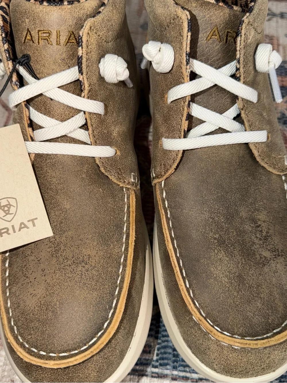 Ariat Taupe Brown Suede Men's Chukka with Leopard Lining